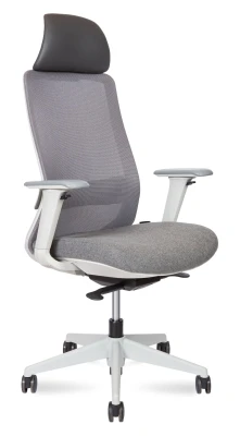 Кресло для руководителя Norden Como grey H6301-1 grey серая сетка, серая ткань, сиденье слайдер