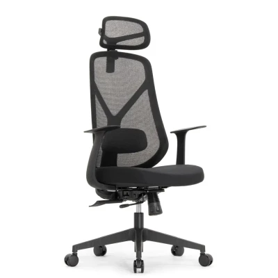 Кресло для руководителя FALTO КУРАЖ LUX HT-310A черная сетка, черная ткань