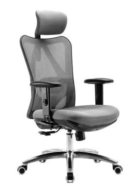 Кресло для руководителя FALTO VIVA серая сетка, серая ткань