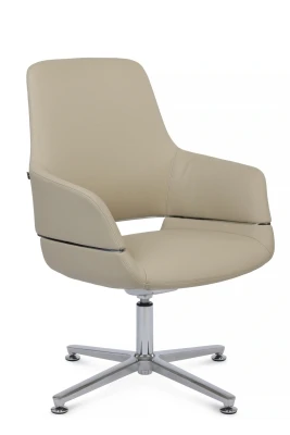 Кресло для переговорной Riva Design Fabio-ST C2518 светло-серая кожа