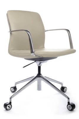 Кресло для персонала Riva Design Plaza-M FK004-B12 светло-серая кожа